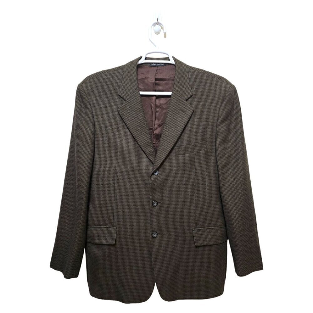Harold Powell Vintage Houndstooth Lambswool Single Breasted Blazer Sz 42R